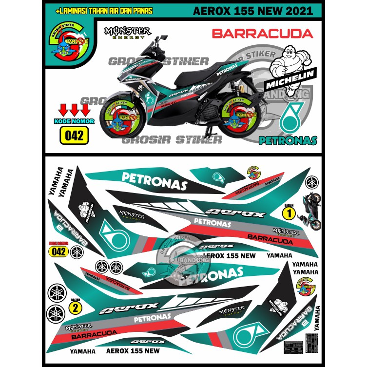 STRIPING VARIASI YAMAHA AEROX 155 NEW 2021 PETRONAS