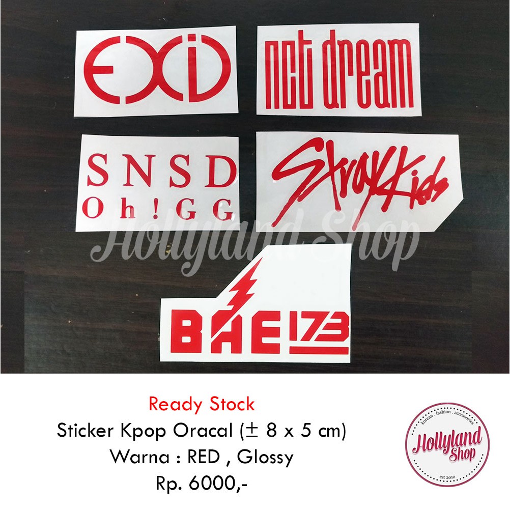 

Sticker Cutting RED GLOSSY (2pcs) NCT Dream SNSD Oh!GG Stray Kids BAE173 Unofficial