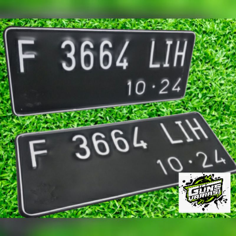 Plat nomor motor standar huruf rapih/huruf standar