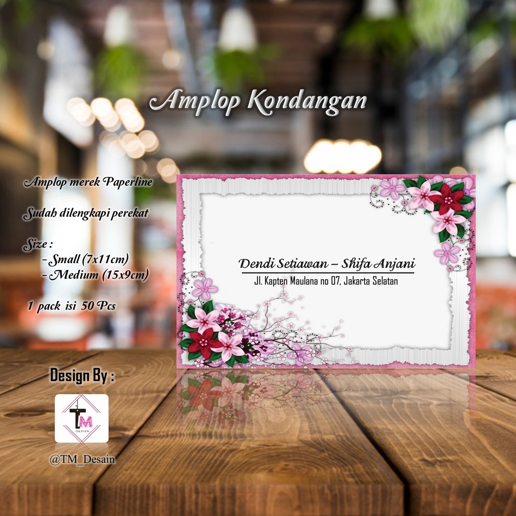 

isi 50 pcs Kode D18 - Amplop Kondangan / Amplop Desain / Amplop Nama - @TM_Desain