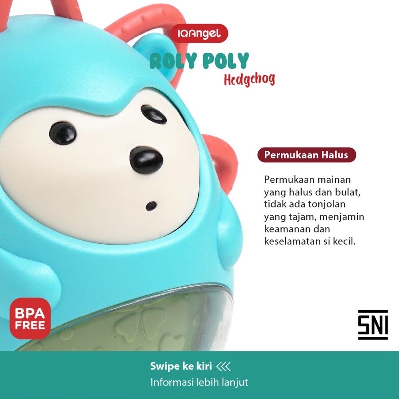 Iq Angel Roly Poly Hedgehog Toys - Mainan Gigitan Bayi Teether - Mainan motorik bayi edukatif