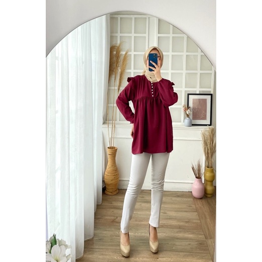 ATASAN SHAKILA SOPHIA JUMBO BIGSIZE ATASAN KERJA NGANTOR POLOS MURAH OOTD MUSLIM STYLISH CASUAL