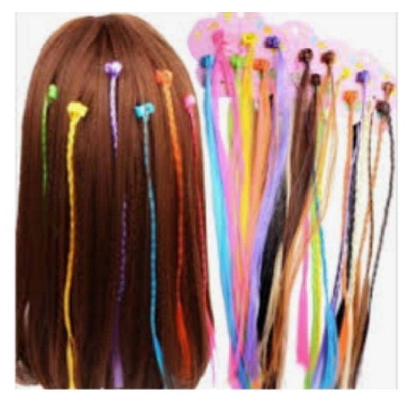 jepit Rambut palsu warna warni/ ikat rambut palsu.