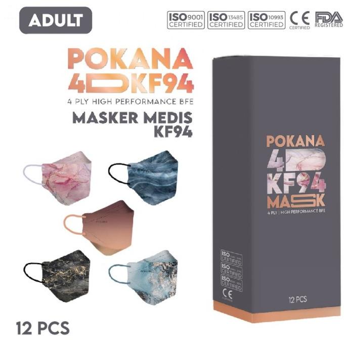 Pokana 4D KF94 Mask / Masker Pokana 4D KF94 isi 12 pcs