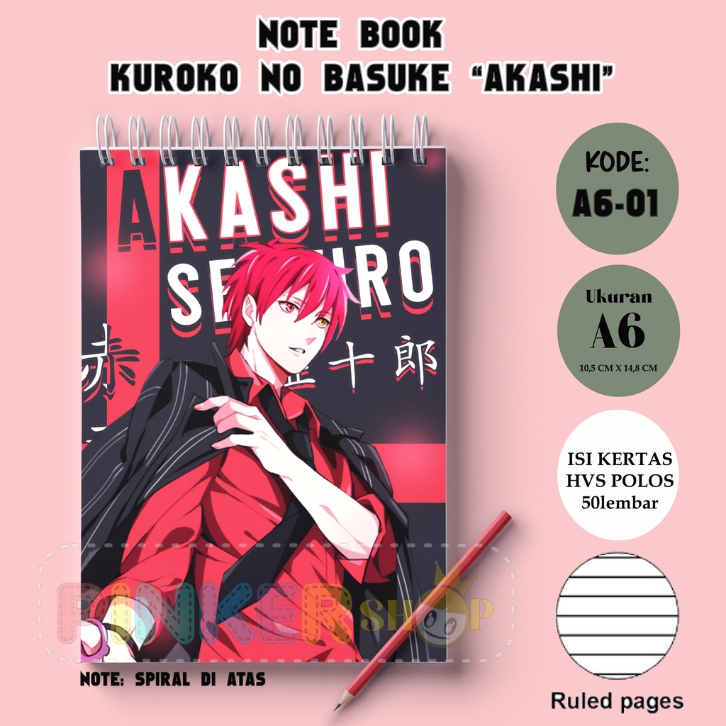 

Note/Notebook ANIME KUROKO NO BASUKE A6 ISI 50 LEMBAR BUKU/NOTES