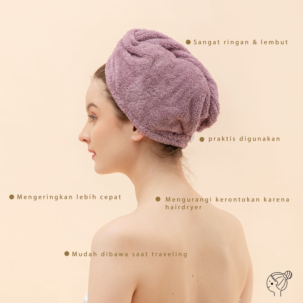 HAIR TOWEL MICROFIBER BY PAPIPU STUDIO  HANDUK RAMBUT