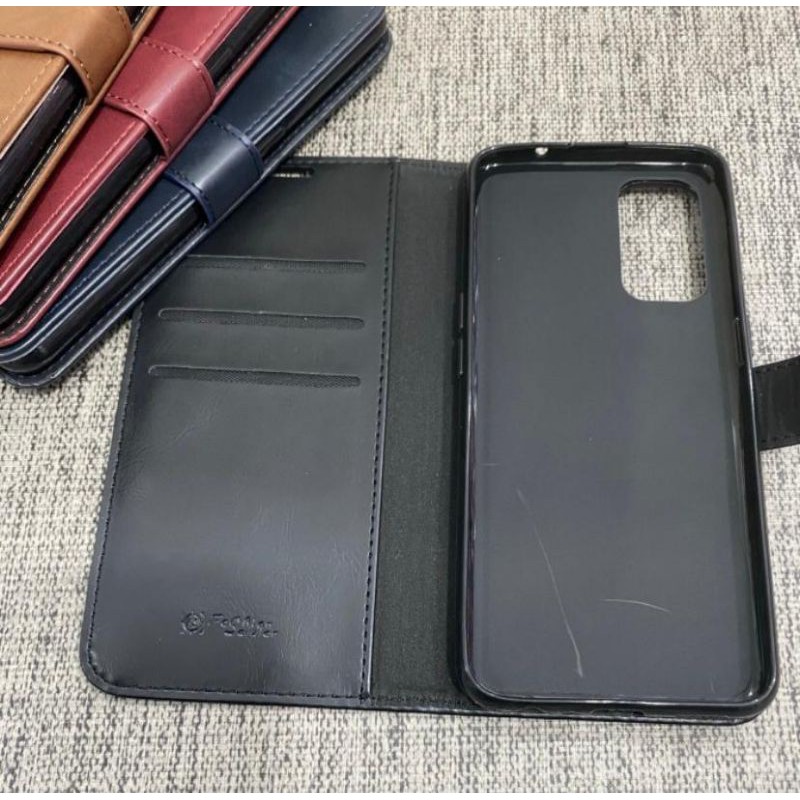 Oppo Reno 5 2021 Flip Leather Cover Wallet Kulit Dompet Case