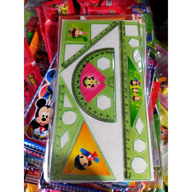 

penggaris lengkap set lengkap 4 in 1