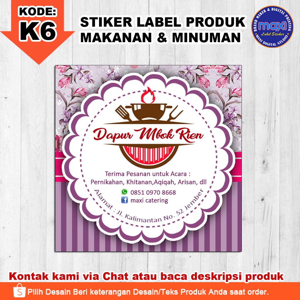 Cetak Sticker Stiker Label Produk Dan Nama Usaha Lapak Kotak