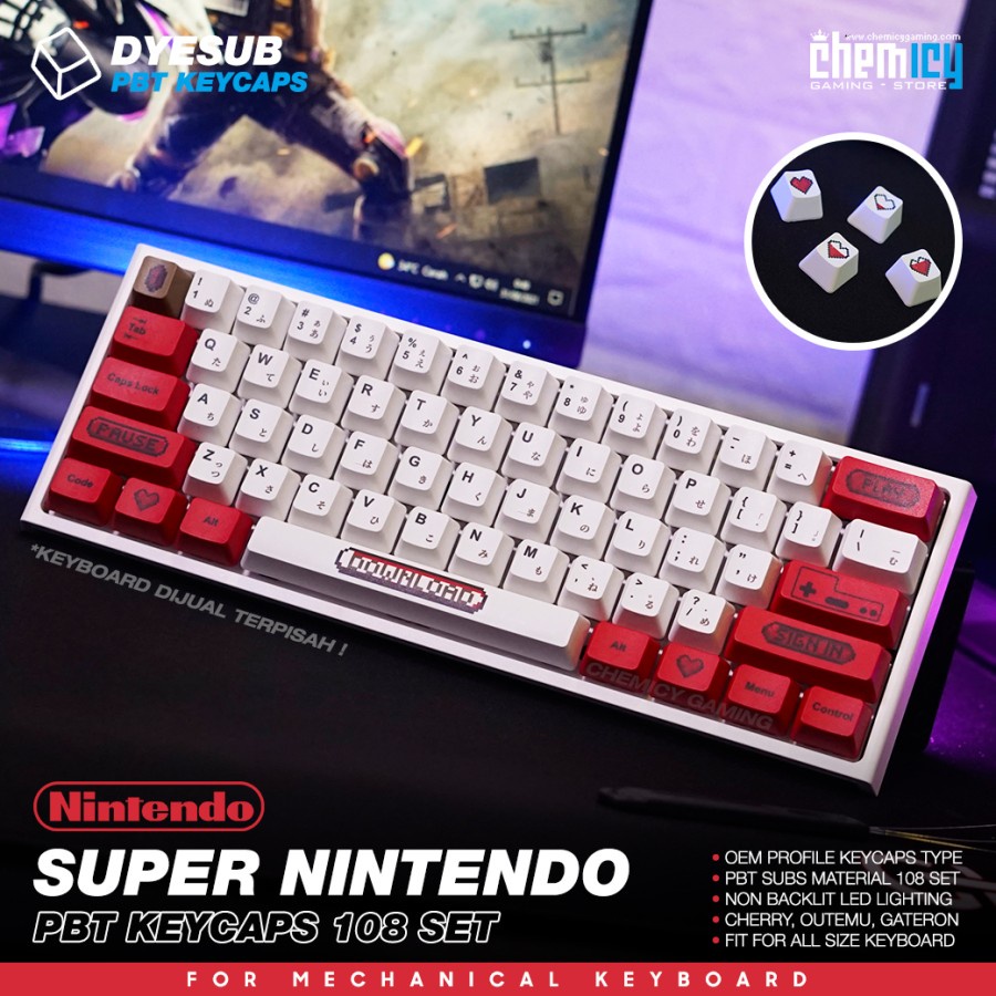 Super Nintendo 108 Set Keycaps OEM Profile