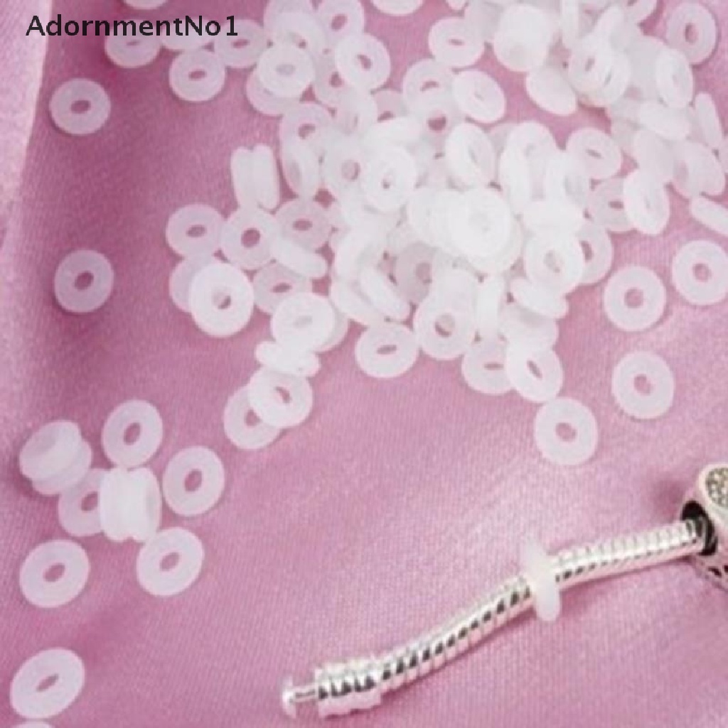 (AdornmentNo1) 25 / 50 / 100PCS Klip Stopper Manik-Manik Bahan Karet Anti slip Untuk Gelang / Selang