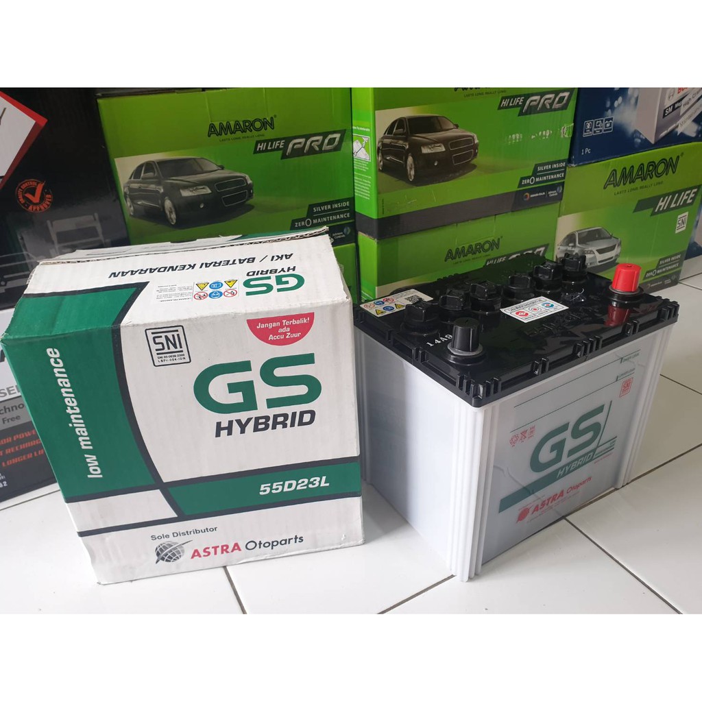 Aki Mobil Serena, Juke, X-Trail, Grand Escudo, Innova Bensin 55D23L GS HYBRID