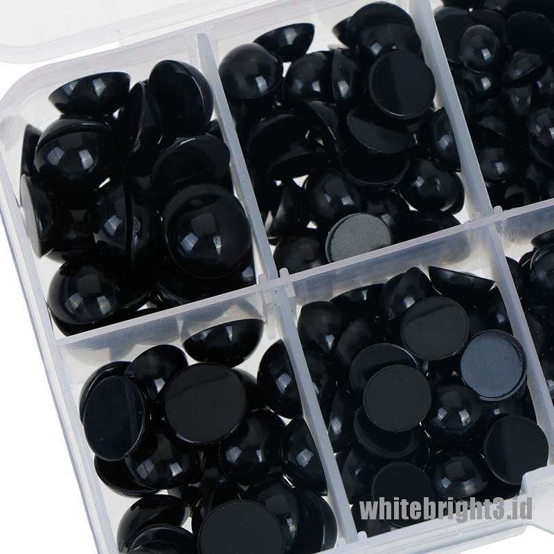 {white3} 760pcs Round flat black eyes plastic eyes for dolls making toys doll accessories