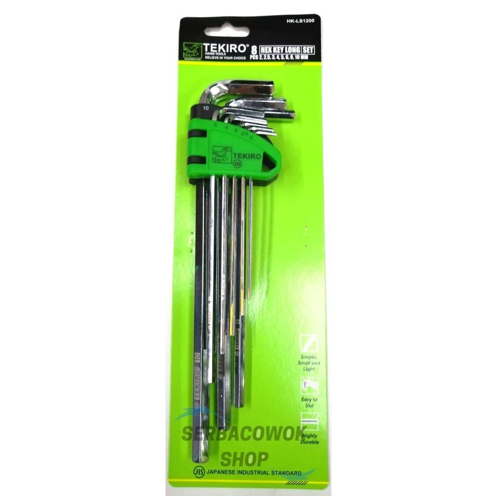 Tekiro Kunci L Set Panjang Hex Key 8 Pcs 2 - 10 mm Termurah Berkualitas