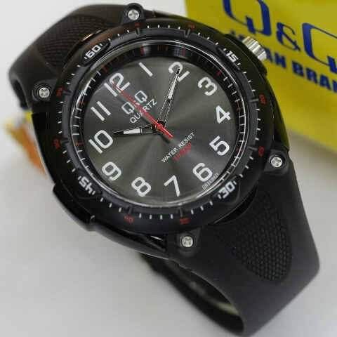 STRAP TALI KARET JAM TANGAN Q&amp;Q M010 GW84 M-010 GW-84 GW 84 QNQ QQ HITAM