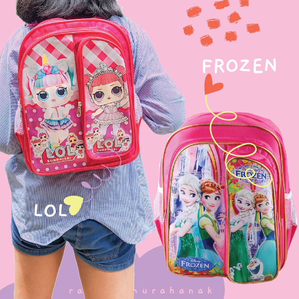 Tas Ransel Anak Perempuan Karakter - Dynamic Two.RTM - PINK + BOTOL