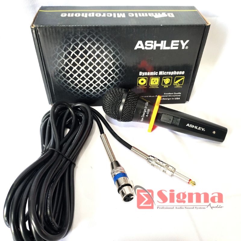 Microphone Ashley Black A02B Mic Kabel