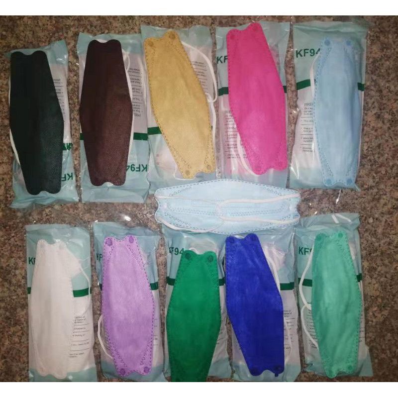 Masker KF94 Headloop Warna Warni / Masker KF94 Hijab Isi 10 Pcs