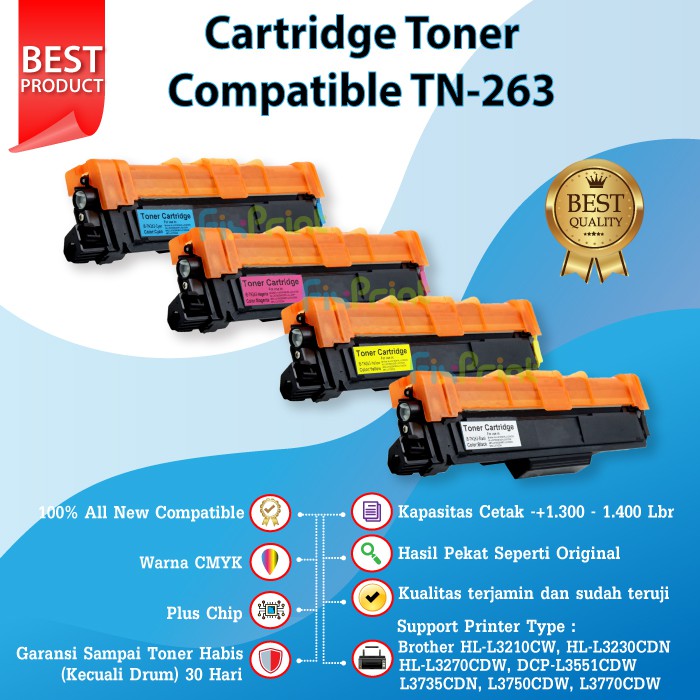 Cartridge Toner Compatible TN-263 TN263 Printer Brother HL-L3210CW