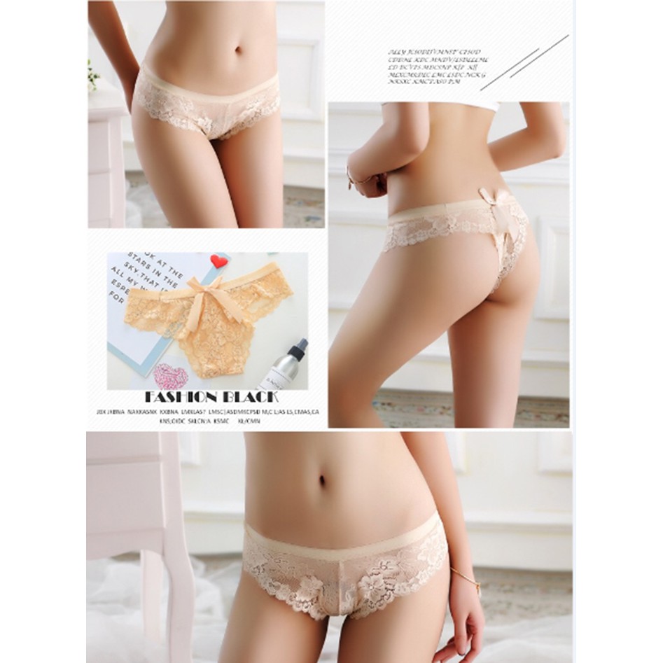 celana dalam thong Wanita CD sexy G-string Lingerie Lace Bahan C065-1