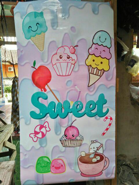 Variasi Stiker Kulkas Es Crem 1pintu