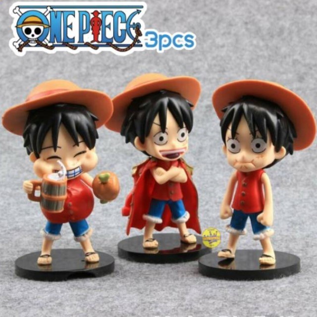 Pajangan Dashboard 3 in 1 One Piece Luffy Hiasan dekorasi Onepiece Mobil Premium