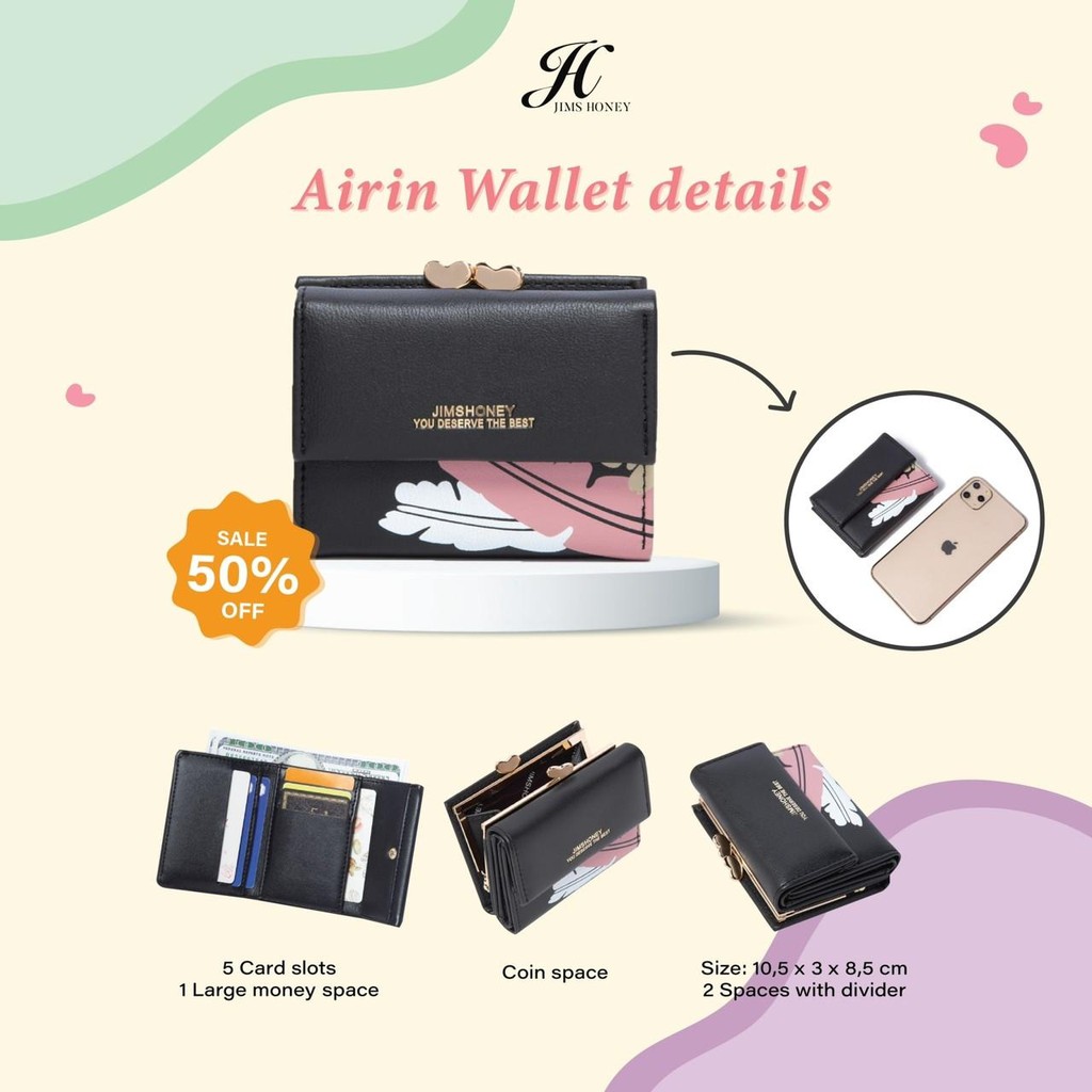 AIRIN WALLET Dompet Wanita Lipat Kecil Unik Jimshoney