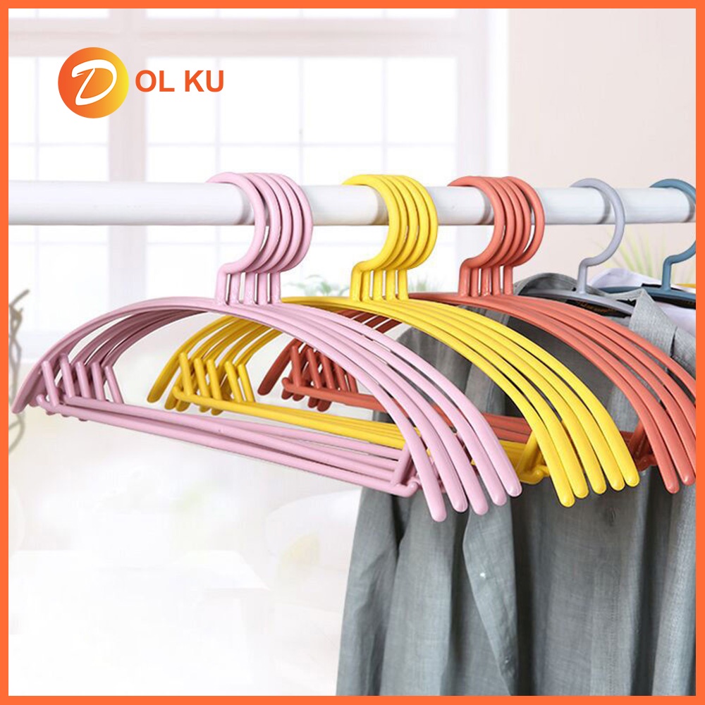 Gantungan / Hanger 5 PCS, Gantungan baju plastik, Hanger pakaian, hanger gantungan plastik melengkun