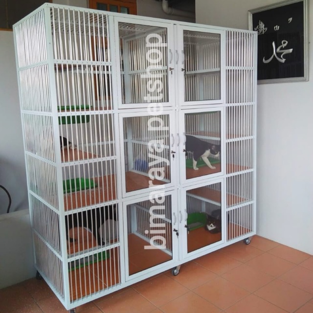 KANDANG KUCING ALUMINIUM PREMIUM 6 KAMAR TINGKAT (180x70x180)