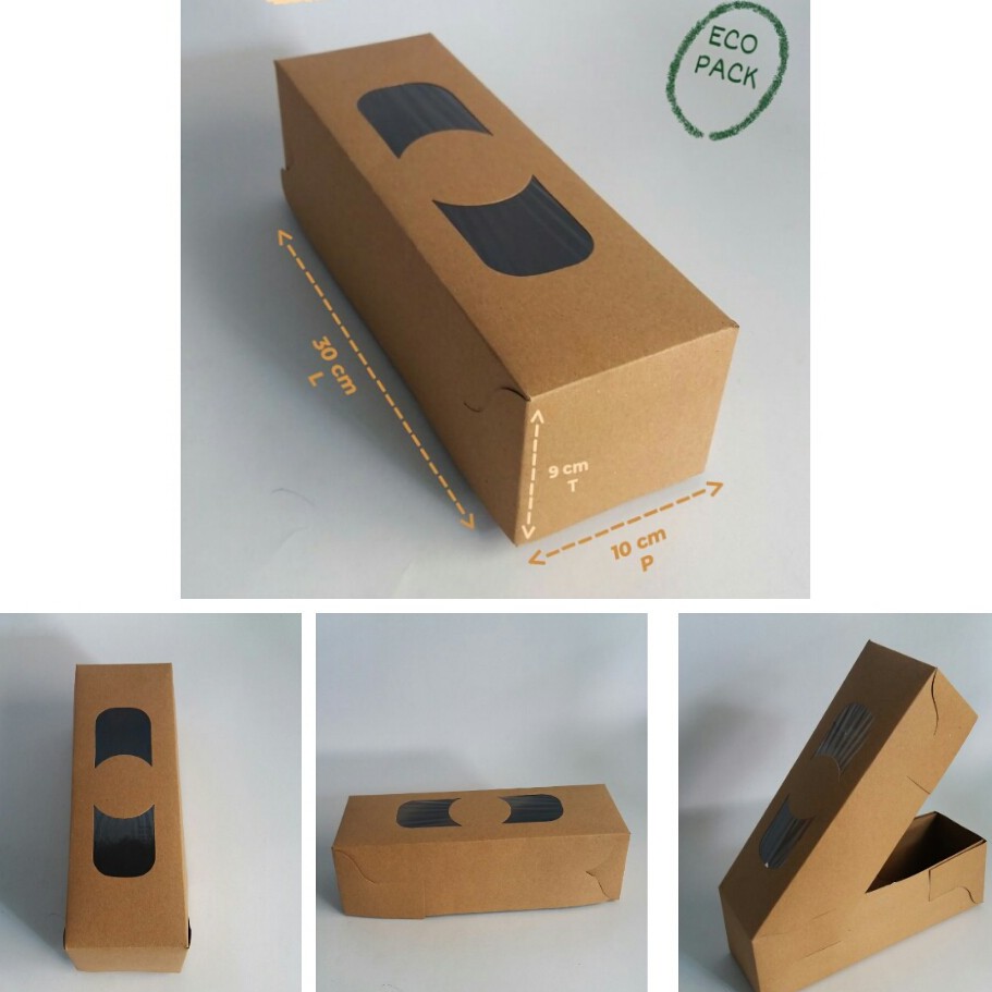 

25pcs box bolu gulung 10x30x9cm Window/ Box Craft/ Box Laminasi