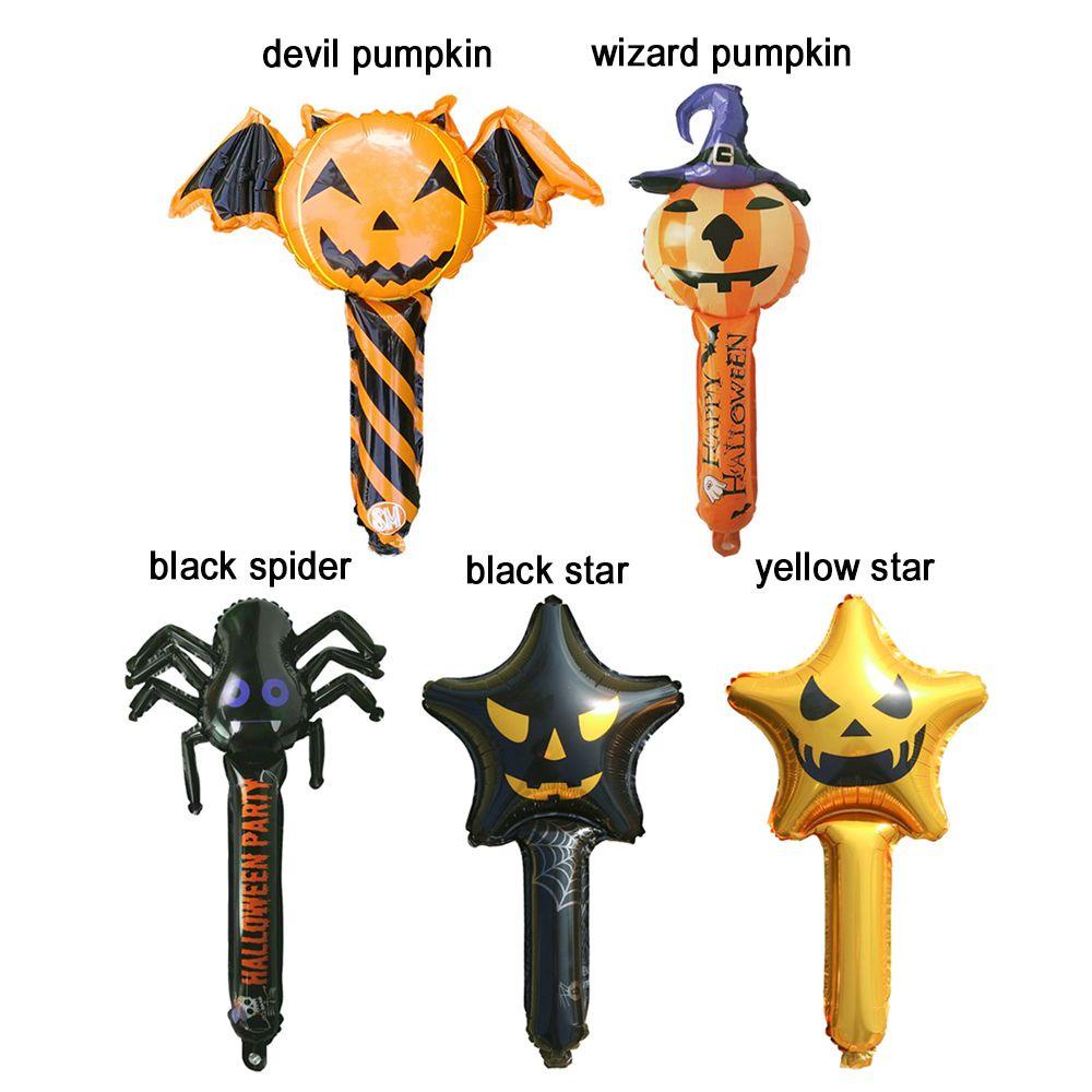 Solighter 5 Pcs Halloween Dekorasi Balon Handheld Halloween Supply Tongkat Batang Ornamen Rumah