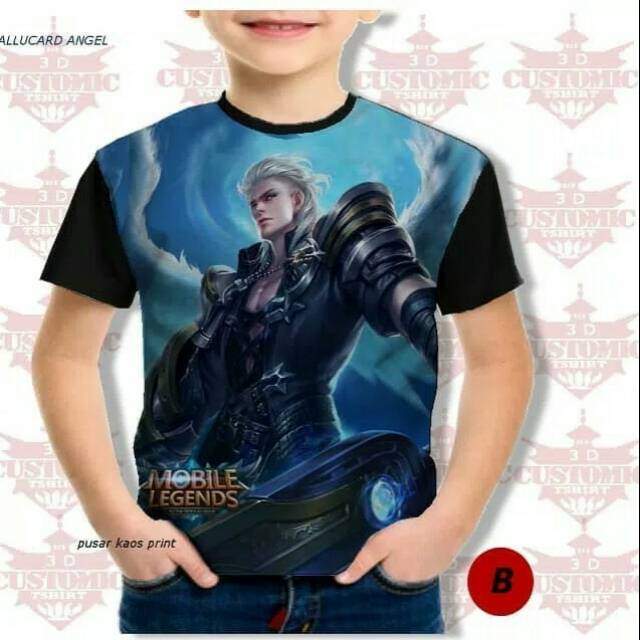 Kaos anak full print 3D allucard angel