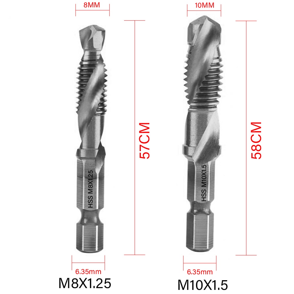 6pcs Mata Bor Hex Shank Hss Lapis Titanium Untuk Alat Pertukangan