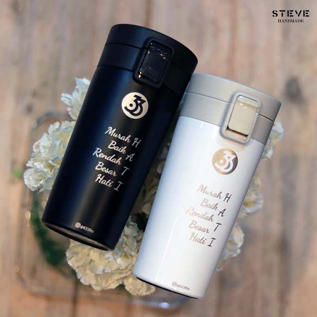 Botol minum stainless termos vacuum tumbler travel mug TM0341 White