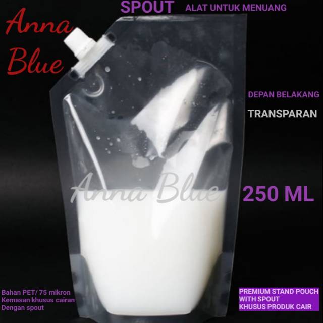 PREMIUM STANDING POUCH CAIRAN 250 ML DENGAN SPOUT/PLASTIK MINYAK