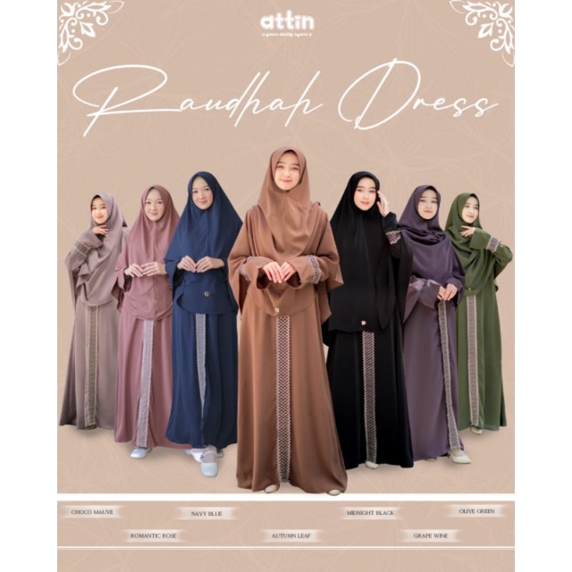 READY STOK RAUDHAH DRESS BY ATTIN