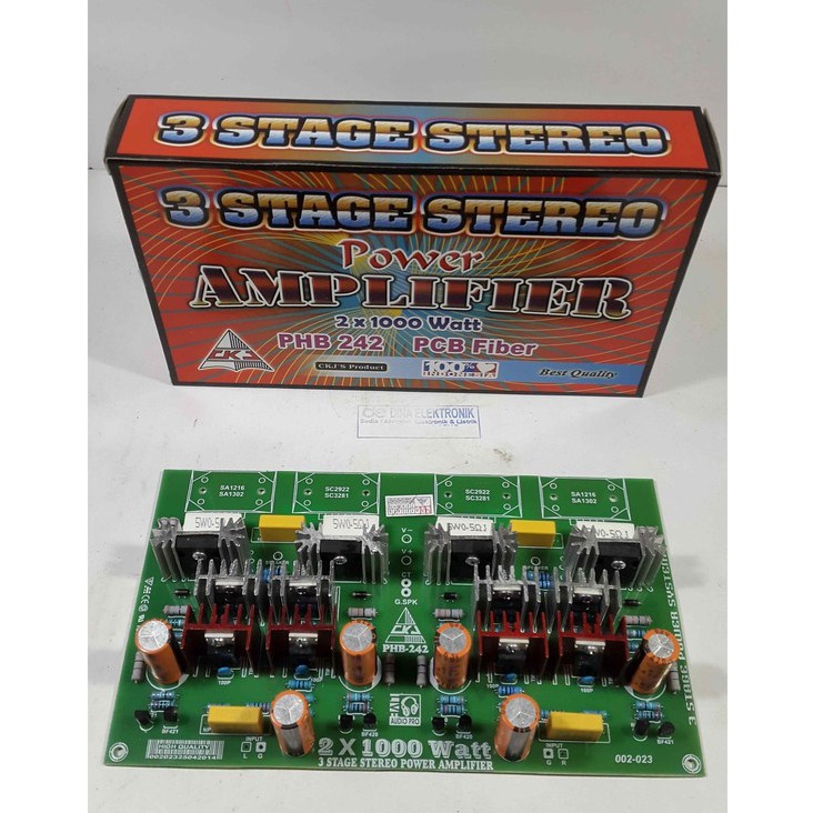 KIT DRIVER POWER 3 TINGKAT STEREO 2 X 1000 WATT - PCB FIBER