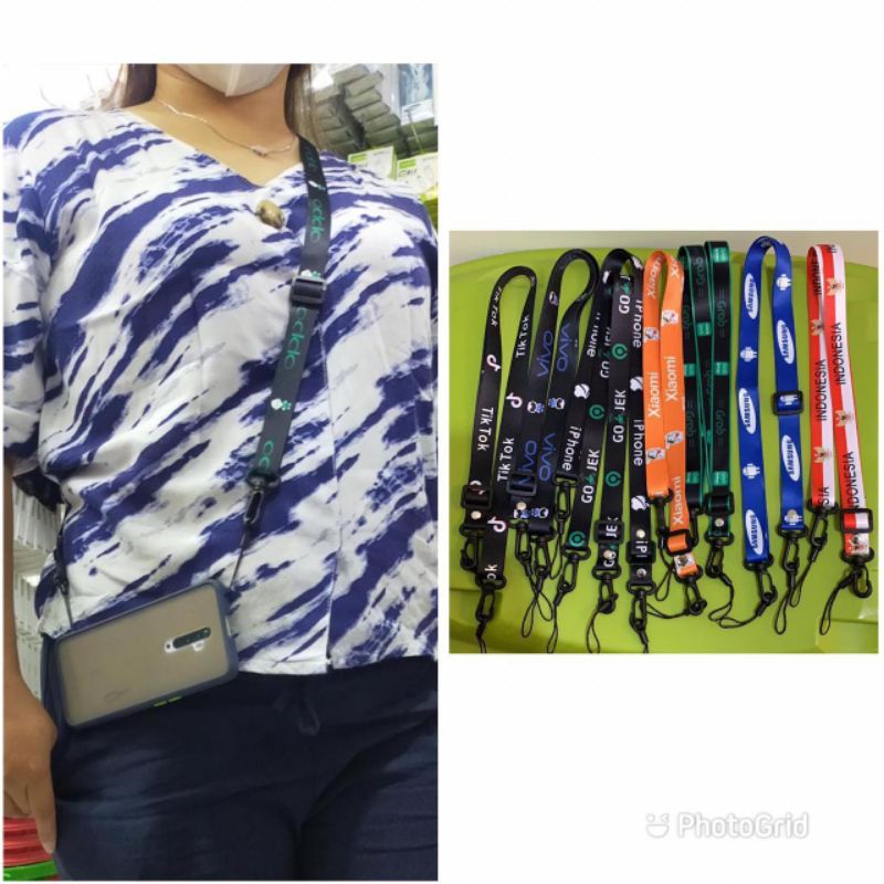 Tali lanyard Gantungan hp brand model selempang