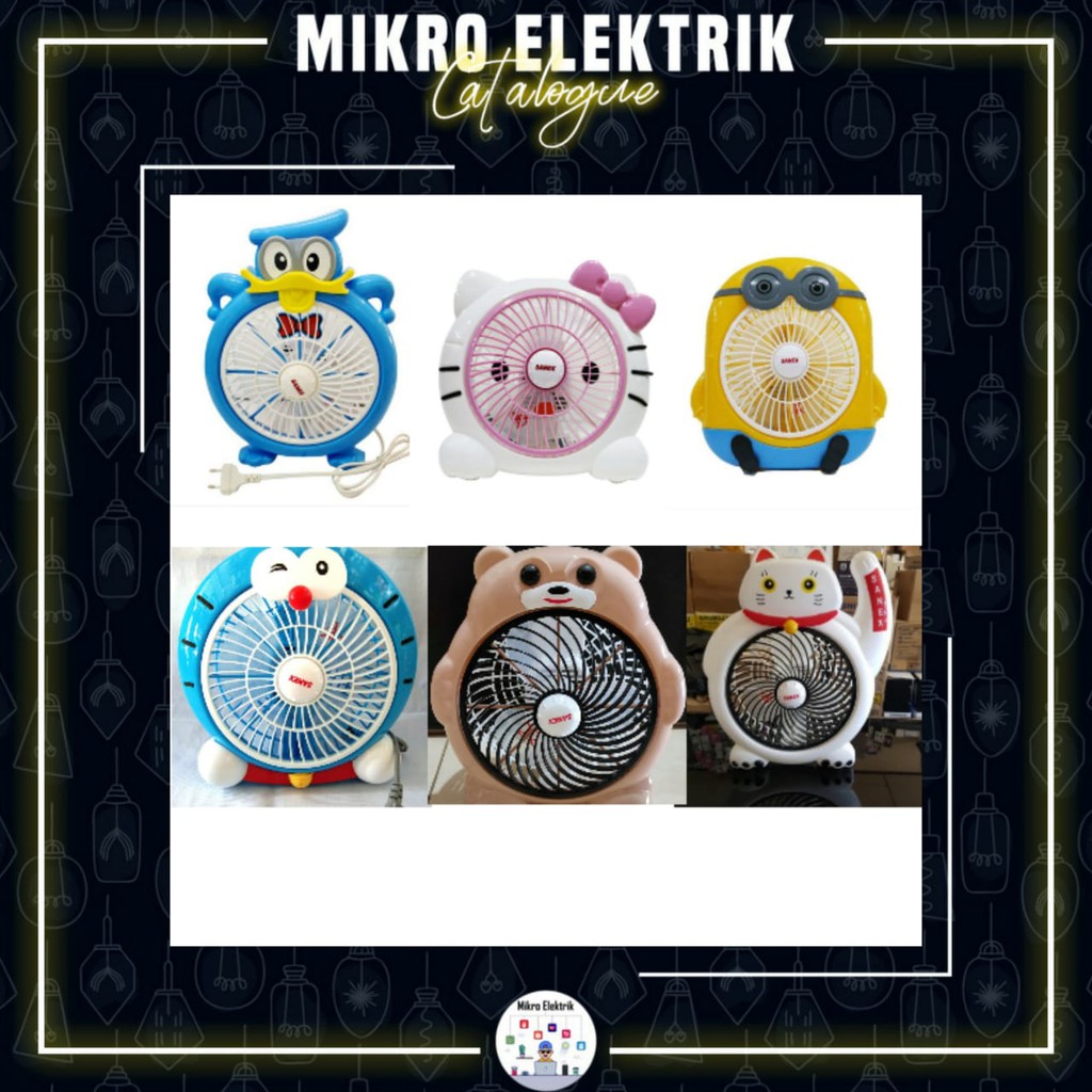 Kipas Angin Karakter / Mini Fan / Box Fan Sanex Lucu