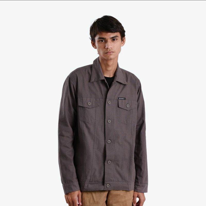 Jaket Trucker Tj006 Grey Gorgeous Canvas Jacket || Roughneck Tj006 Grey Gorgeous Trucker Canvas Jack