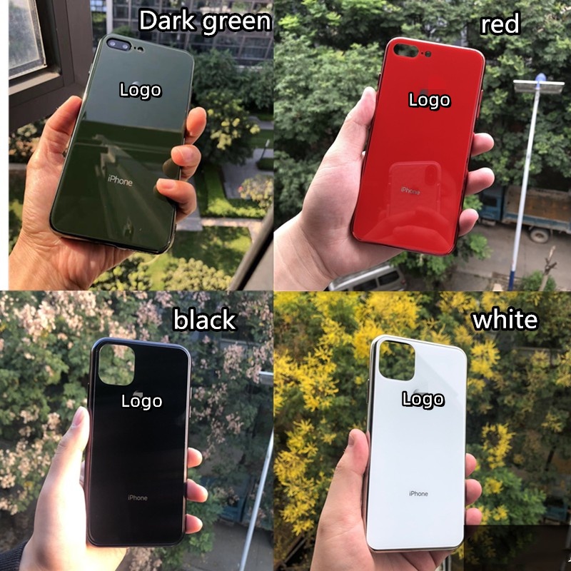 Casing ponsel Compatible for iPhone 6 6s 7 8 7plus 8plus Ditambah X XR XS MAX  iP11 iPhone 11 pro max penutup belakang kaca tempered