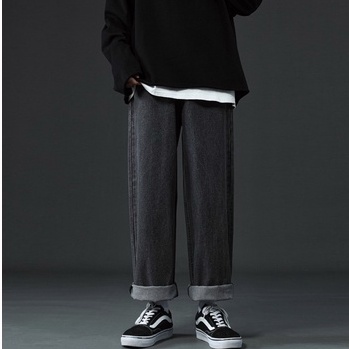 Celana jeans pria Celana panjang pria baggy pants pria straight jeans celana korean style pria celana kulot jeans 2025 baru fashion Tidak luntur celana jeans hitam pria