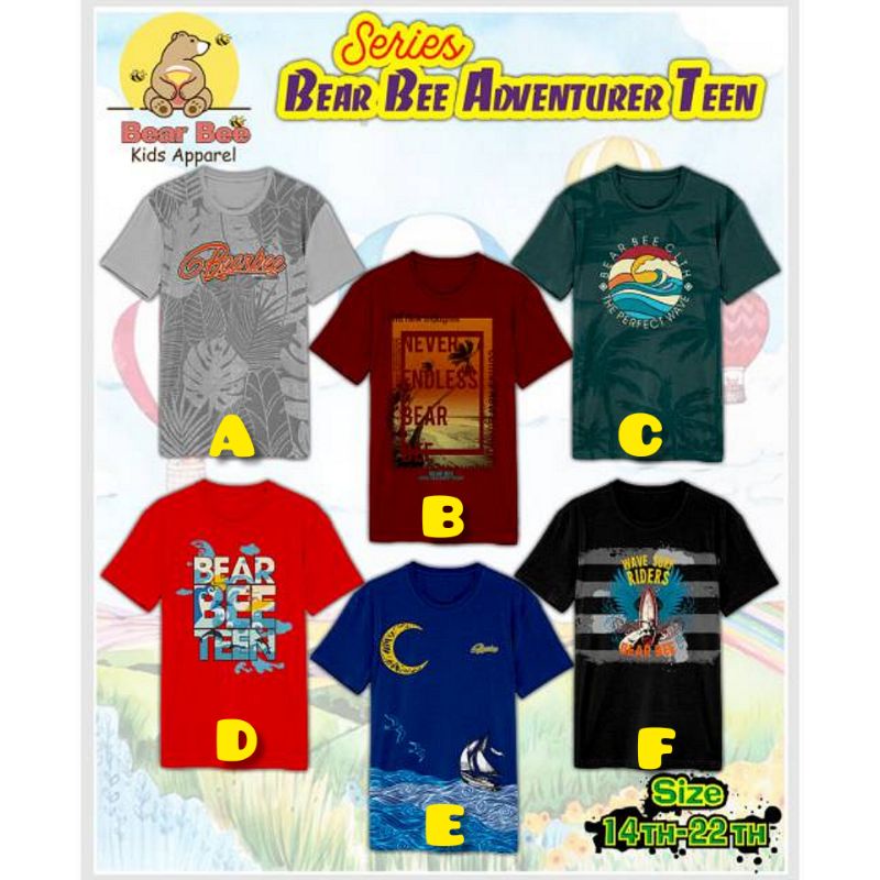 Kaos Bear Bee Teen / Kaos Remaja / Kaos Laki-laki / Kaos Pria / Kaos Anak Laki laki / Kaos Teen / Ka