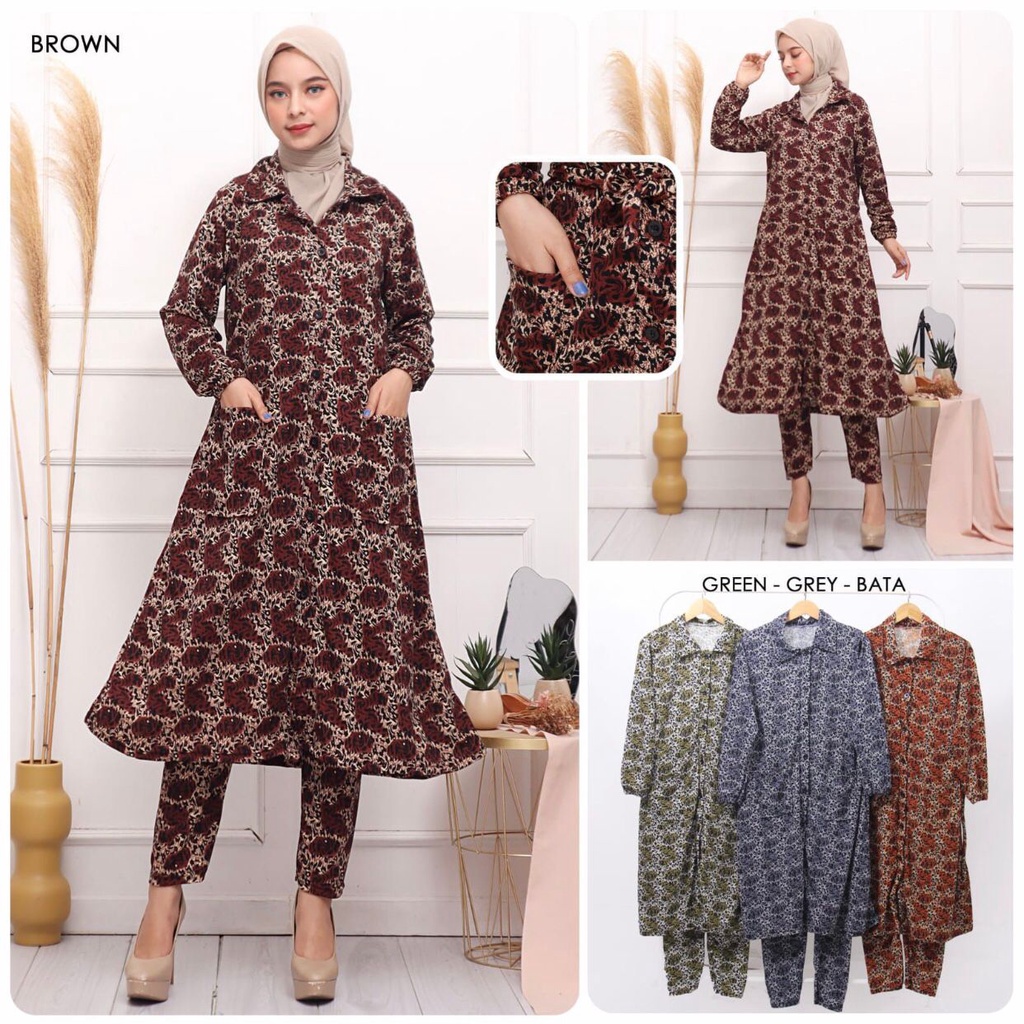 SETELAN TUNIK VOXY MOTIF MACAN KODE 845 -724 | ONE SET TUNIK VOXY PREMIUM  MOTIF MACAN KODE 845 - 724 BEST SELLER