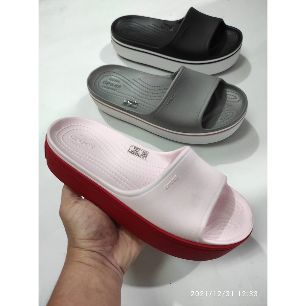 Sandal Crocsband platform slide wedges 5cm / Sandal Crocs Slide / Crocs Original / Sandal Wanita Fashion New