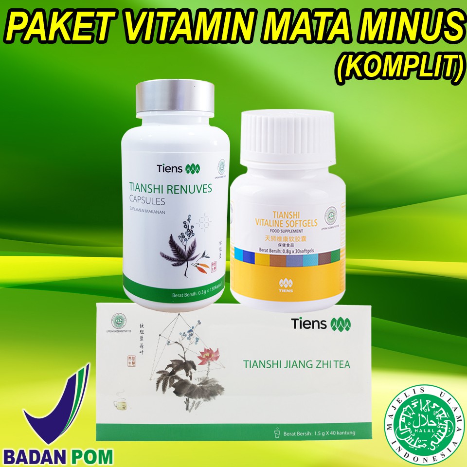 Paket Vitamin Mata Minus Silinder Plus Komplit Tiens Tianshi Herbal ProdukTiensID