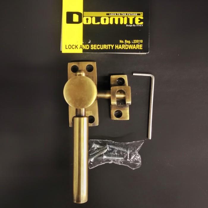 Rambuncis grendel jendela Dolomite kuningan antik