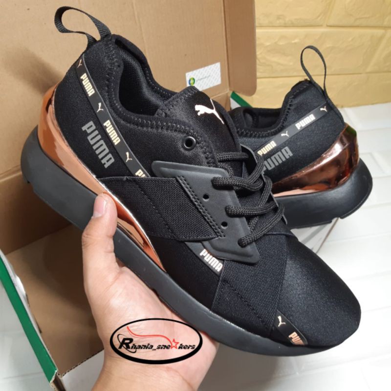 Puma Muse Satin X2 Black Gold