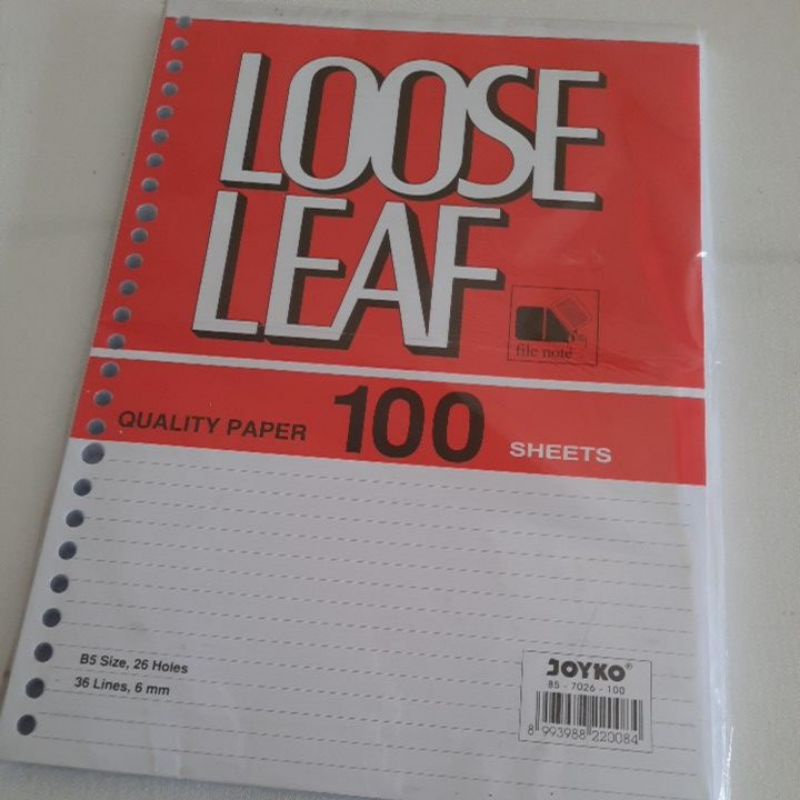 

Loose Leaf B5 Garis (100 Lembar)