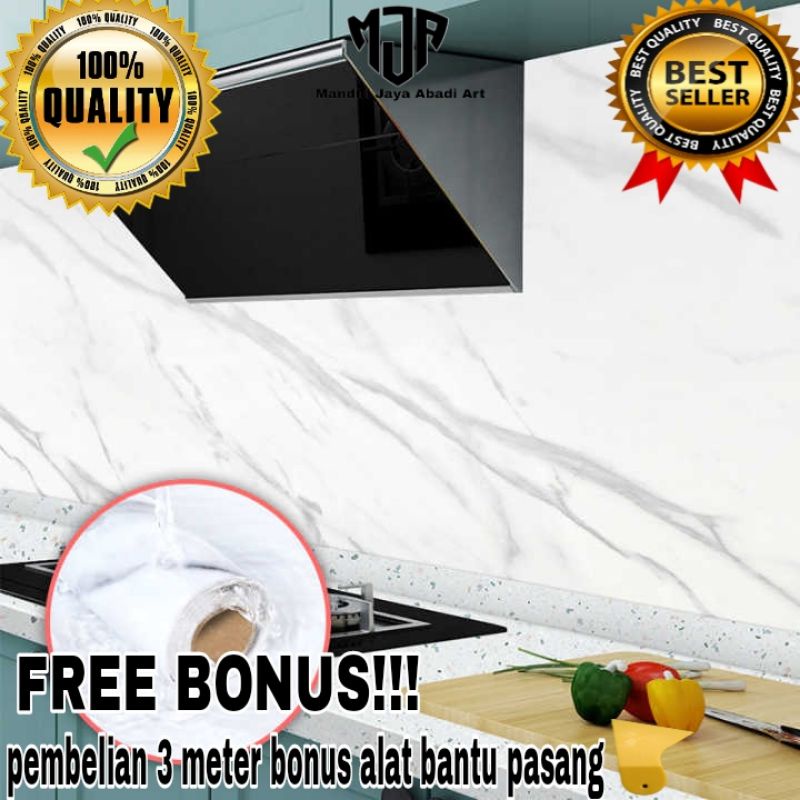 Setiker Marmer Stiker Furniture Lemari Meja Pintu Dinding Lantai Dapur Motif Marmer Anti Air Minyak Dan Panas / Wallpaper / Wall Sticker / Walpaper Waterproof